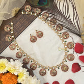 Vriksham Antique Finish Gold Round Peacock Design Long Neckpiece-G19170